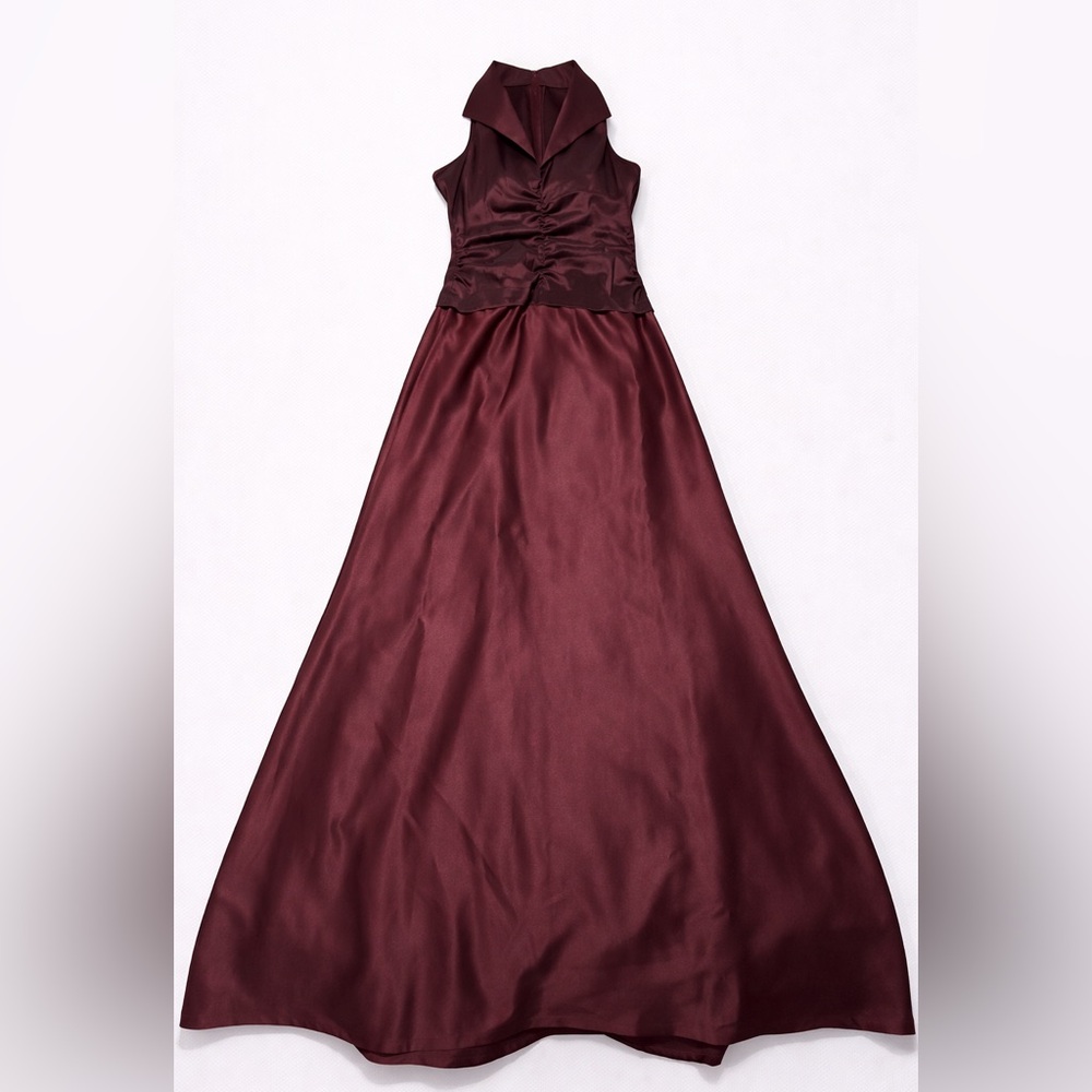 Tadashi New York Maroon Satin Gown